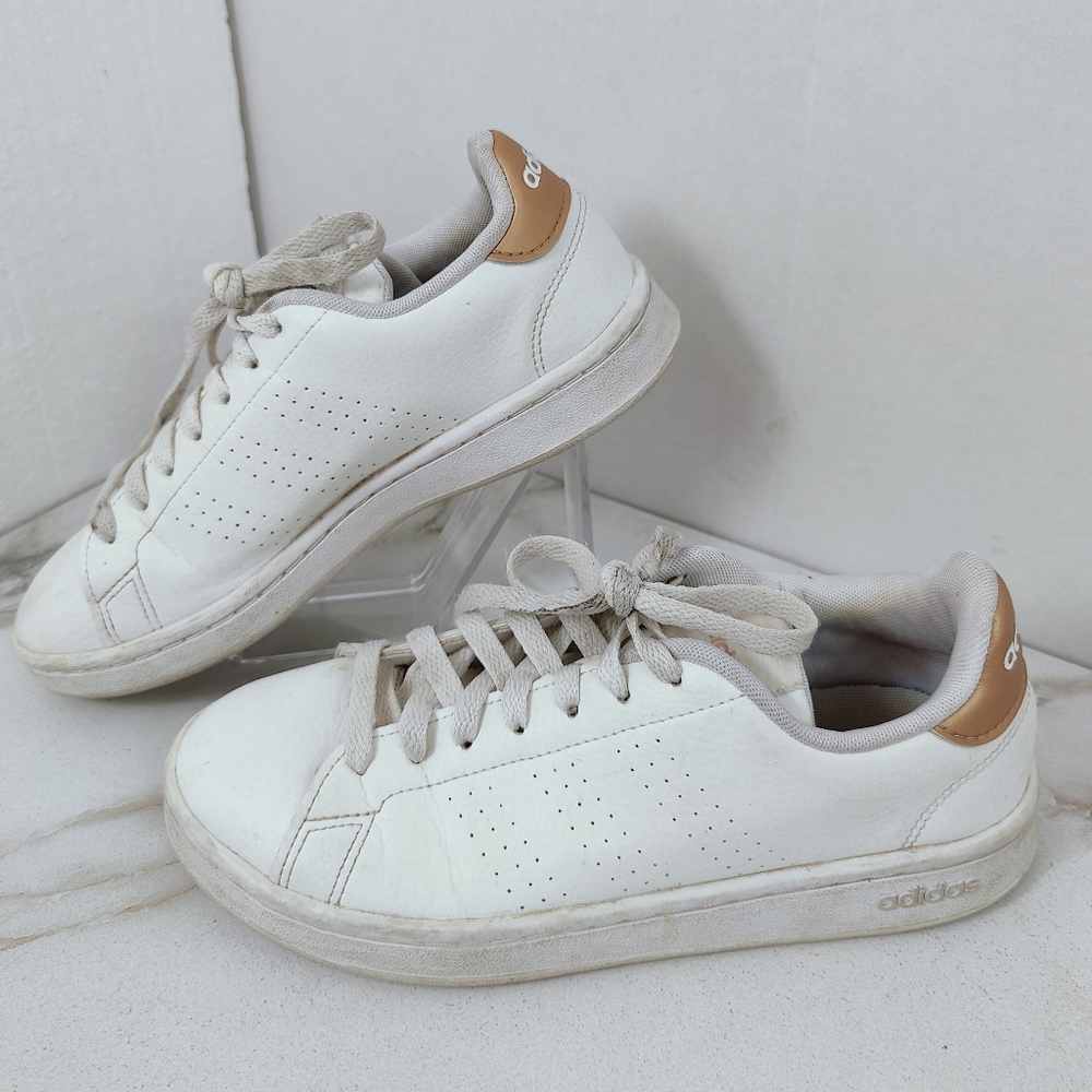 Adidas Women's Advantage 2.0 Tennis Shoes Sneakers, White Copper, Sz 7